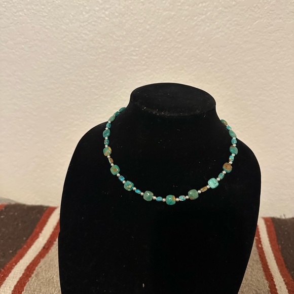 Hand Crafted Jewelry - Hand Crafted Turquoise and Sterling Silver  Necklace by Unique Earth